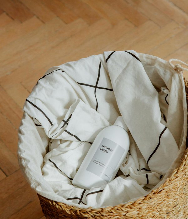 Fresh laundry basket with quality detergent